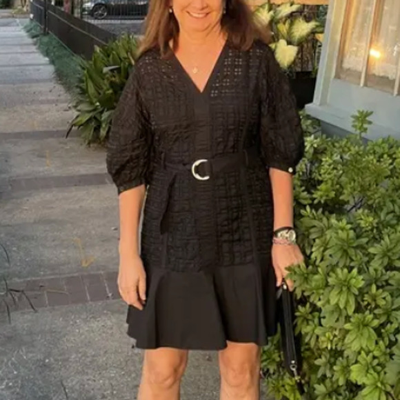 3.1 Philip Lim Black Puff Sleeve Mini Dress SMALL Designer Boho Cottage $595 - Picture 11 of 11